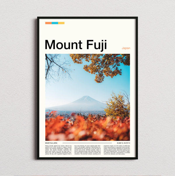 Mount Fuji - Autumn Leaves - Travel Print