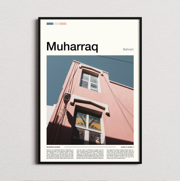 Muharraq - Pink Building Corner - Travel Print