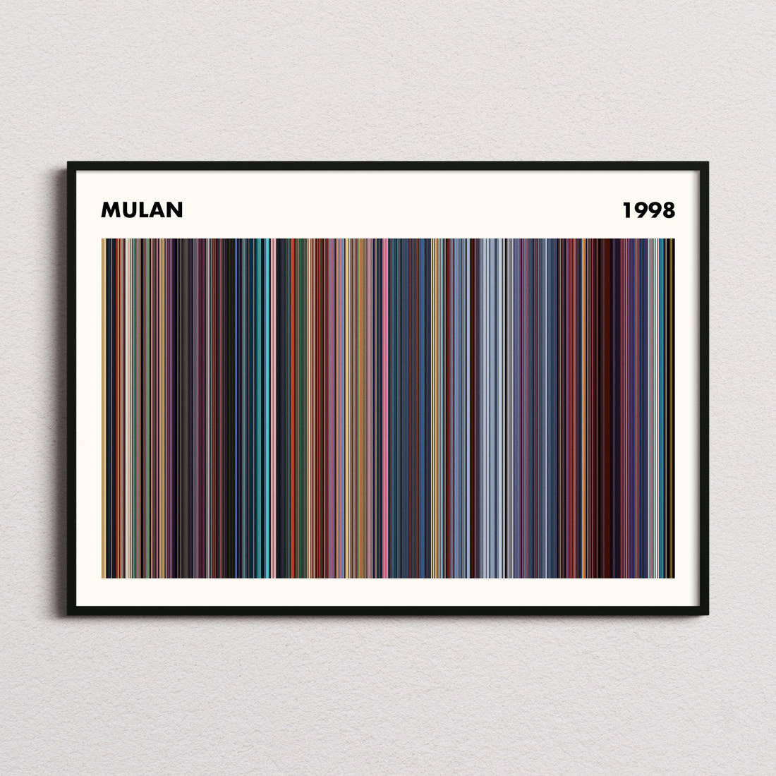 Mulan Movie Barcode Poster - Simplified