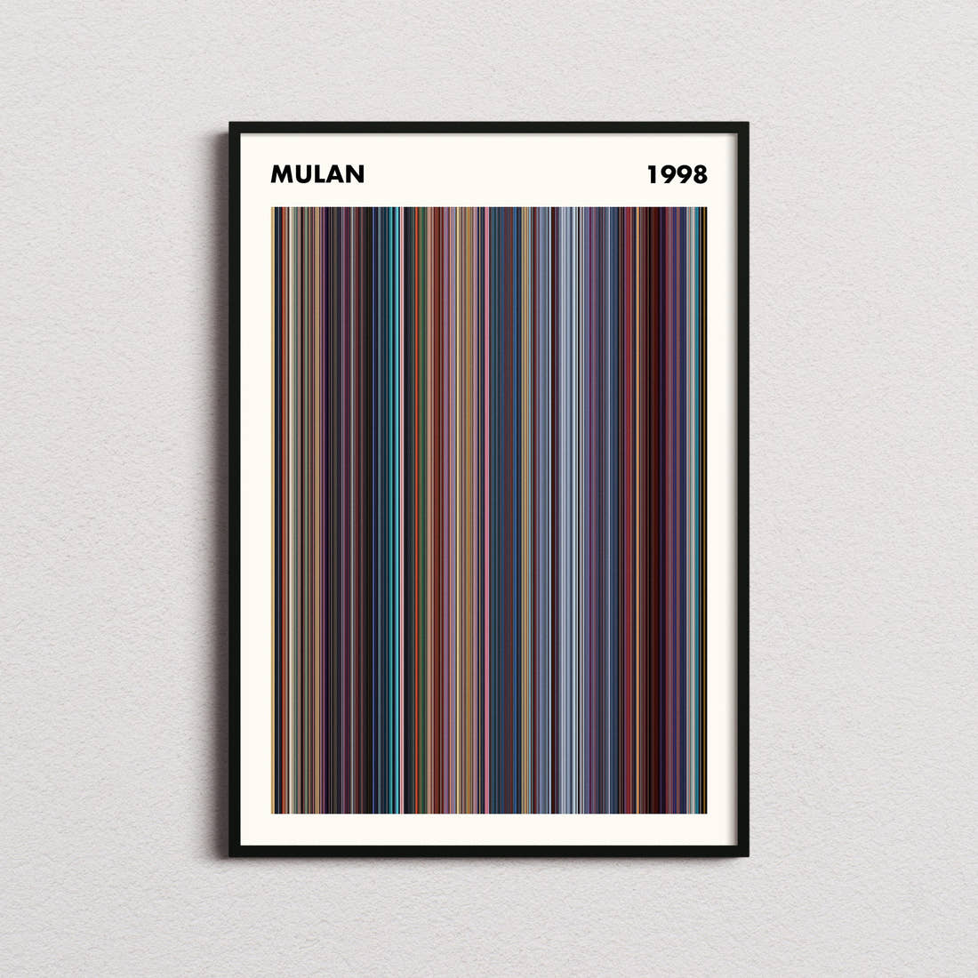 Mulan Movie Barcode Poster - Simplified