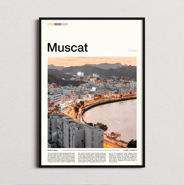 Muscat - Coastal Bay At Dusk - Travel Print