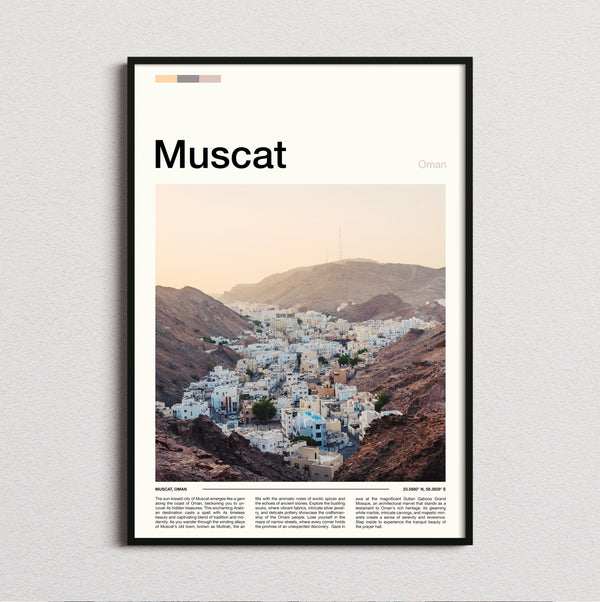 Muscat - White Town Among Mountains - Travel Print