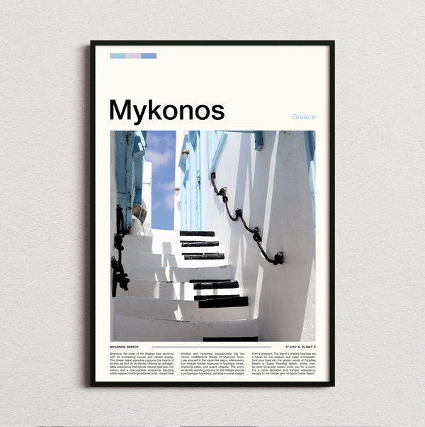 Mykonos - Whitewashed Steps - Travel Print