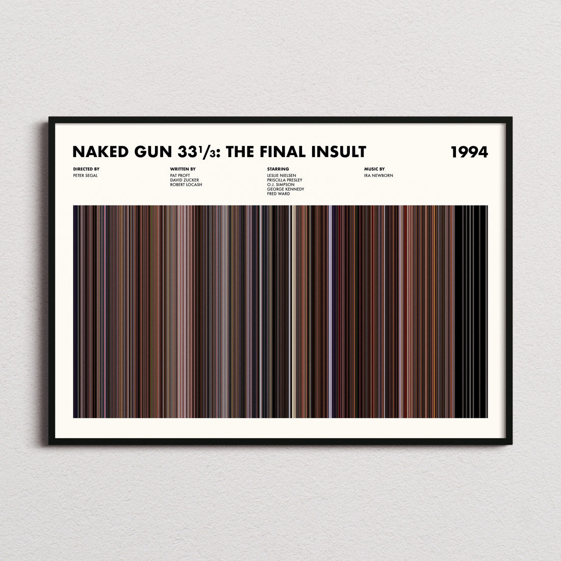 Naked Gun 33⅓: The Final Insult Movie Barcode Poster