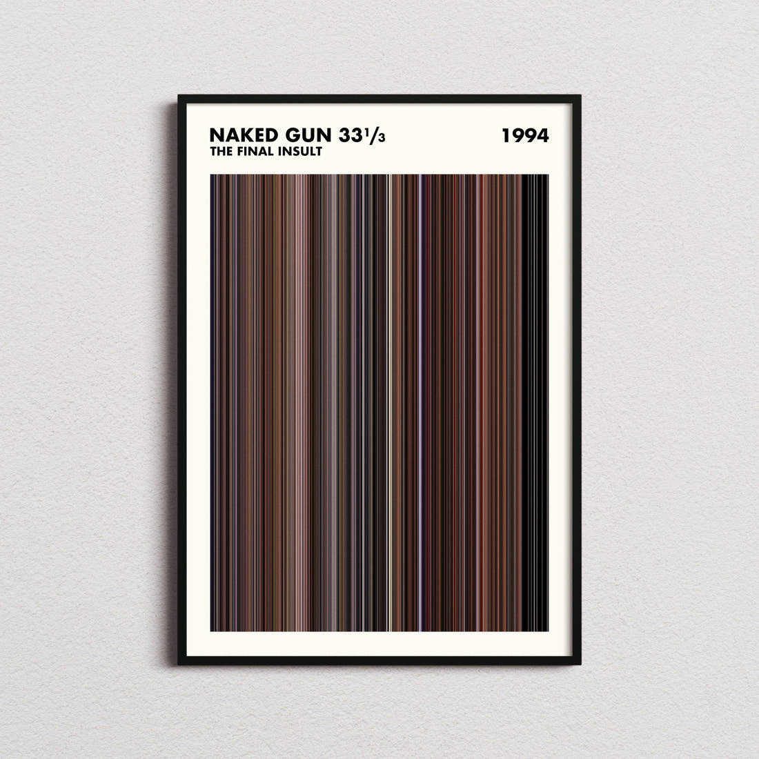 Naked Gun 33⅓: The Final Insult Movie Barcode Poster - Simplified