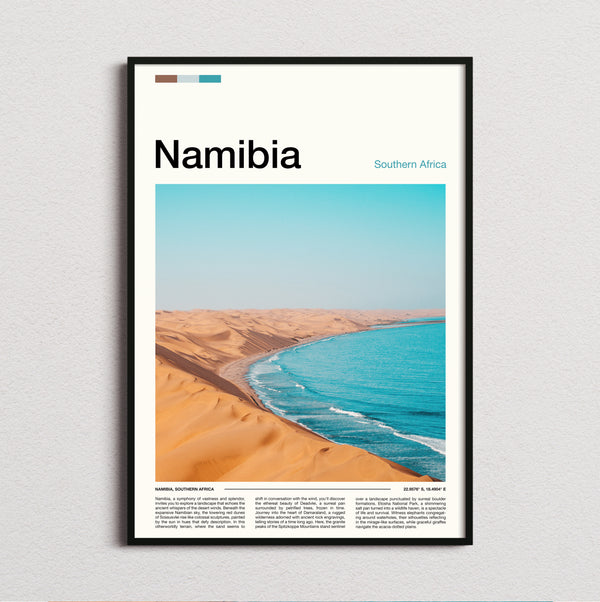 Namibia - Dunes Meeting The Sea - Travel Print