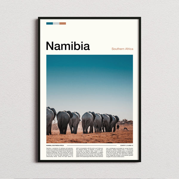 Namibia - Herd Of Elephants - Travel Print