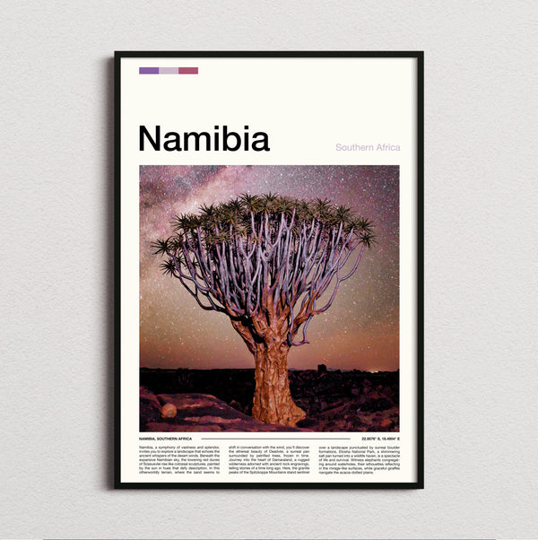 Namibia - Quiver Tree At Night - Travel Print