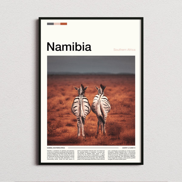 Namibia - Two Zebras - Travel Print