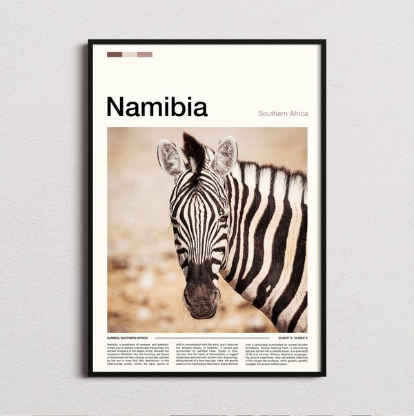 Namibia - Zebra Portrait - Travel Print