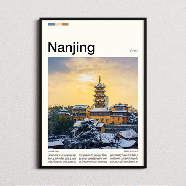Nanjing - Pagoda In Snow - Travel Print