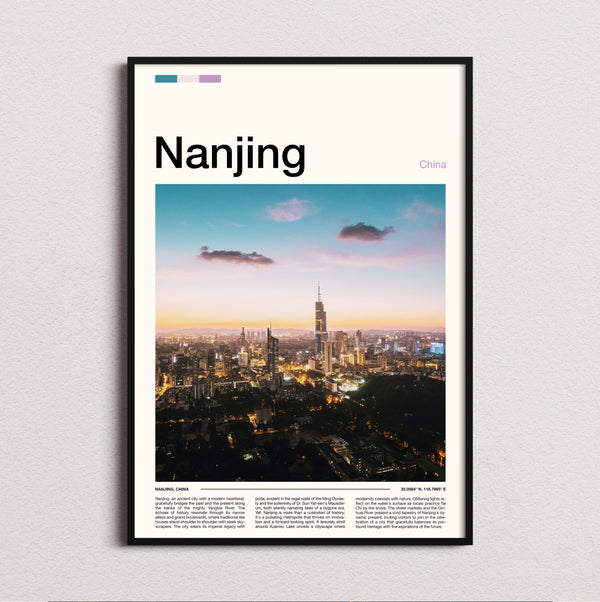 Nanjing - Skyline At Sunset - Travel Print