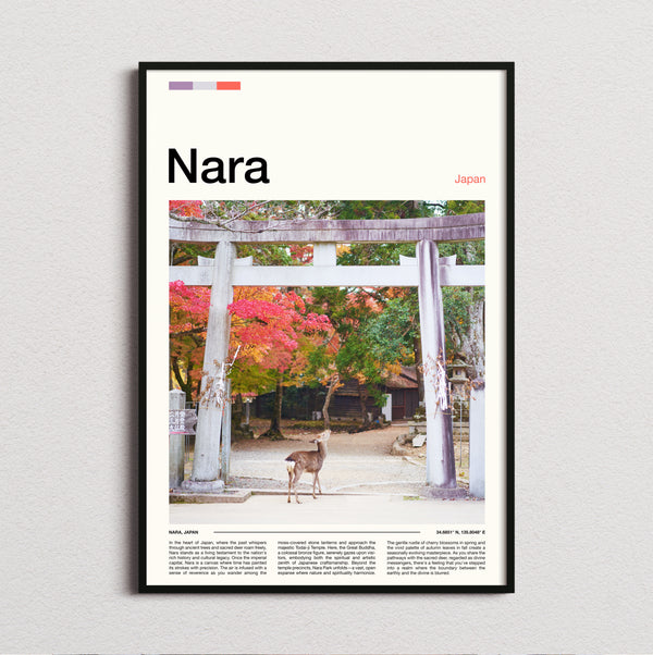 Nara - Deer By Torii Gate - Travel Print