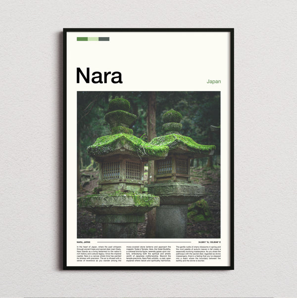 Nara - Mossy Stone Lanterns - Travel Print