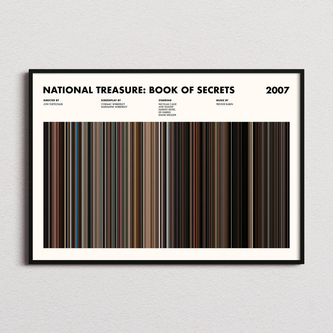 National Treasure: Book of Secrets Movie Barcode Poster