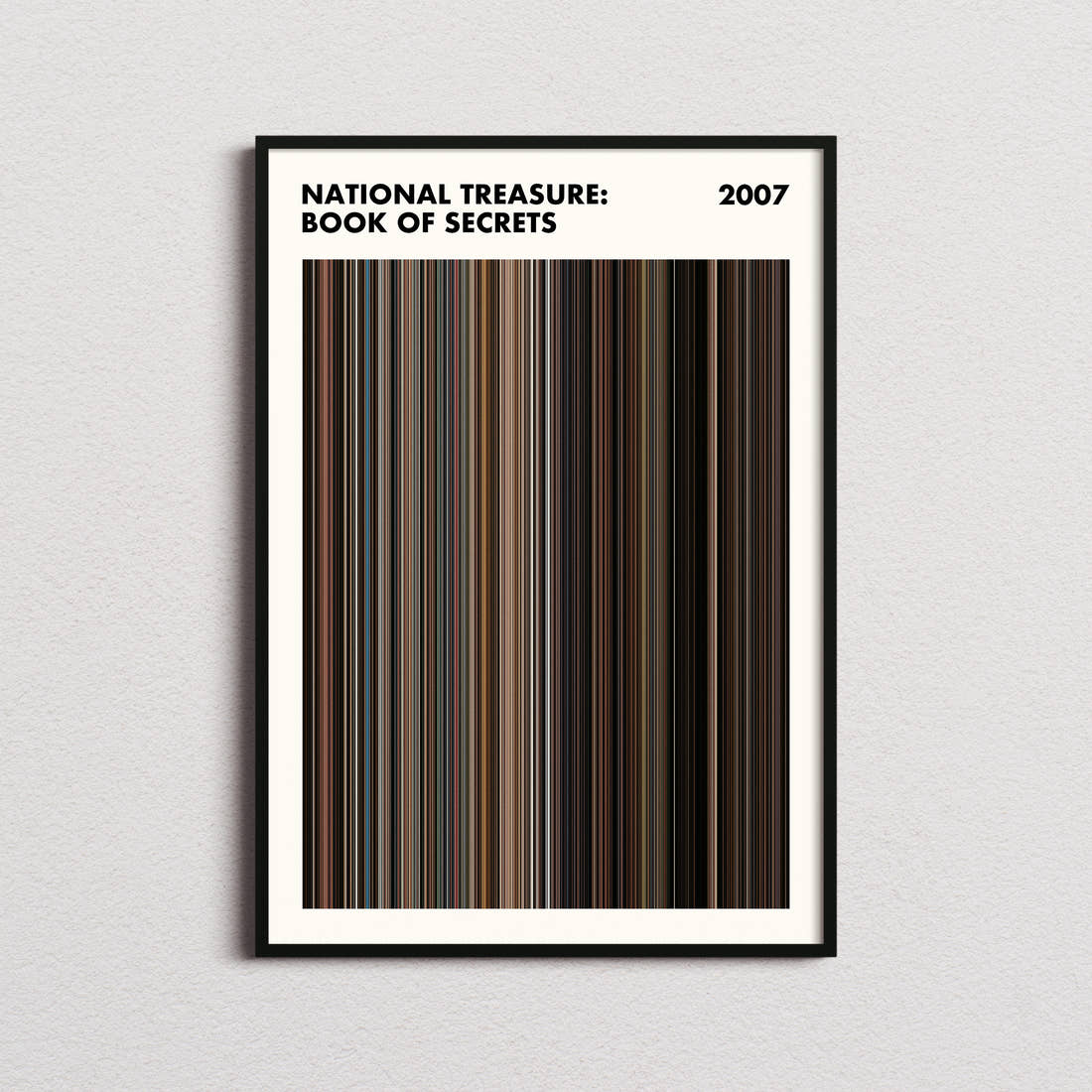 National Treasure: Book of Secrets Movie Barcode Poster - Simplified