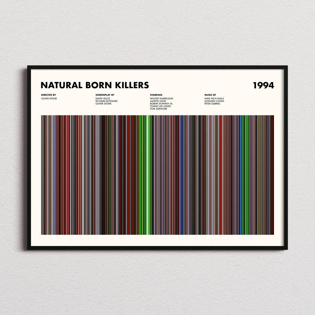 Natural Born Killers Movie Barcode Poster
