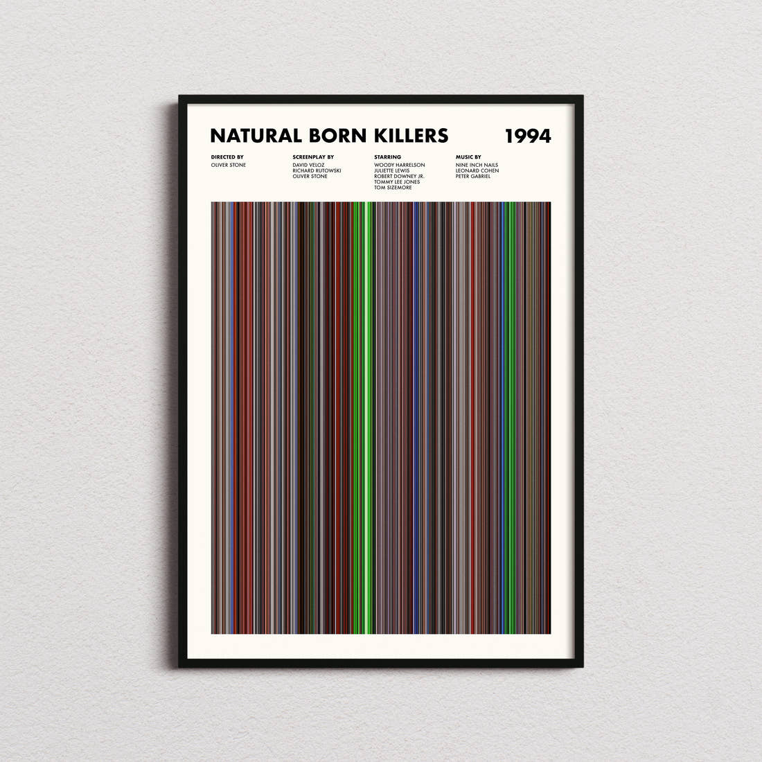 Natural Born Killers Movie Barcode Poster