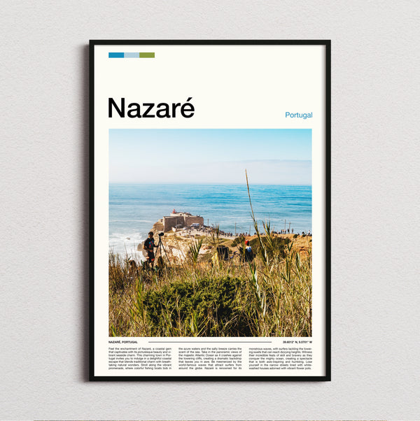 Nazare - Clifftop Lighthouse Fort - Travel Print