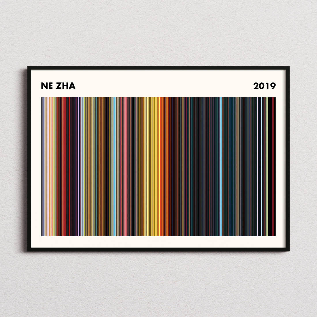 Ne Zha Movie Barcode Poster - Simplified