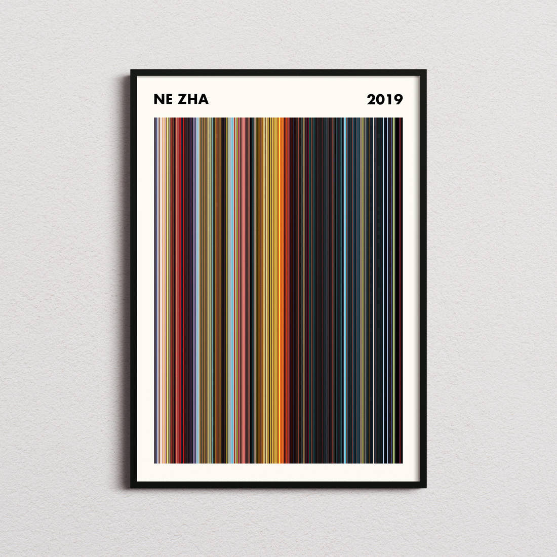 Ne Zha Movie Barcode Poster - Simplified