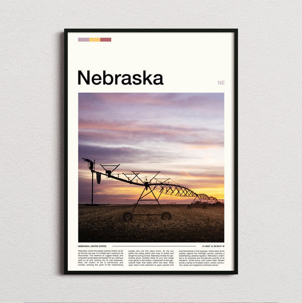 Nebraska - Irrigation Sprinkler At Sunset - Travel Print