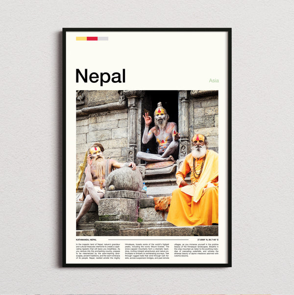 Nepal - Sadhus On Temple Steps - Travel Print