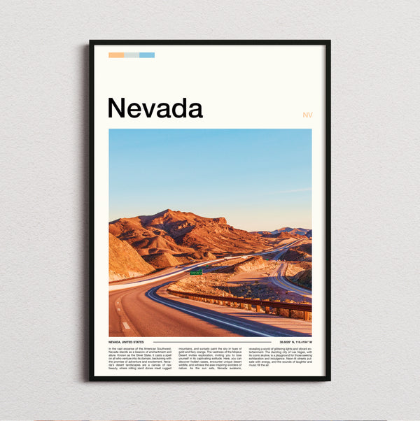 Nevada - Road Through Red Rocks - Travel Print
