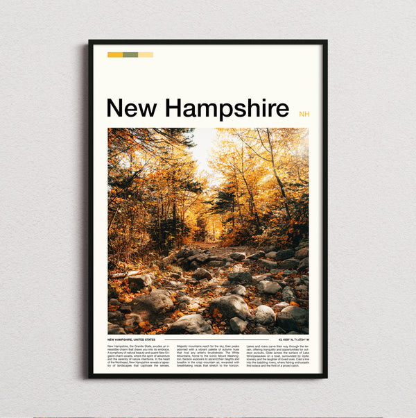 New Hampshire - Autumn Woodland Trail - Travel Print