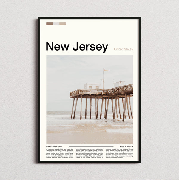 New Jersey - Wooden Pier On The Beach - Travel Print