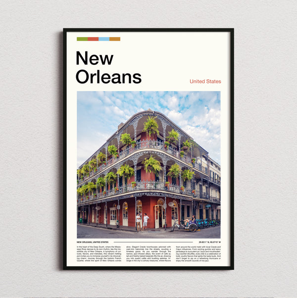 New Orleans - Wrought Iron Balconies - Travel Print