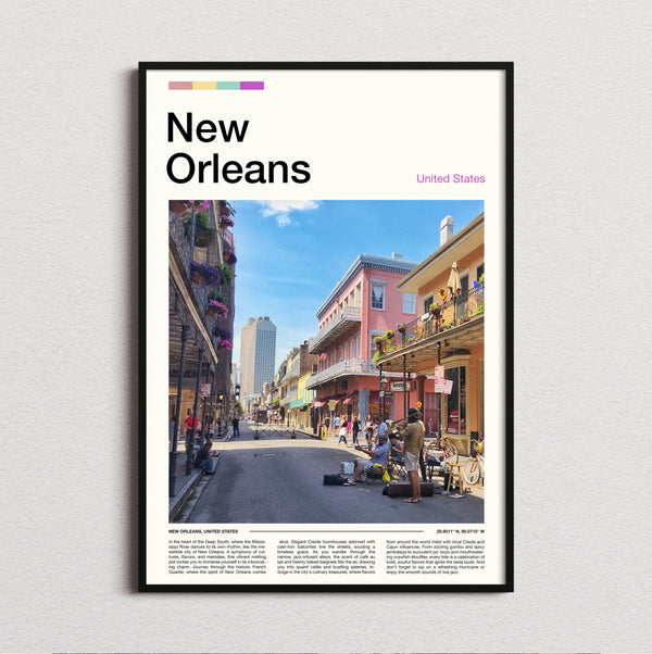 New Orleans - French Quarter Street - Travel Print