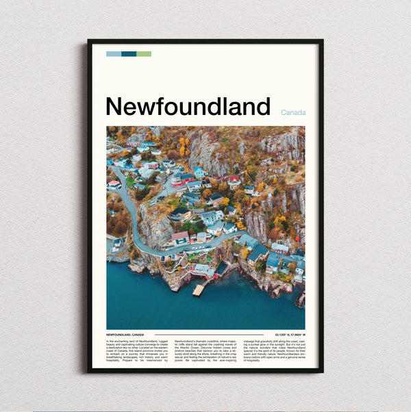 Newfoundland - Colourful Coastal Village - Travel Print