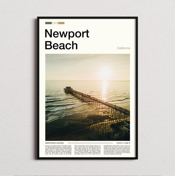Newport Beach - Pier At Sunset - Travel Print
