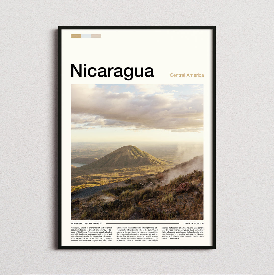 Nicaragua - Volcanic Cone - Travel Print