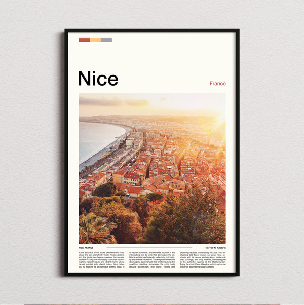 Nice - Rooftops Above The Bay - Travel Print