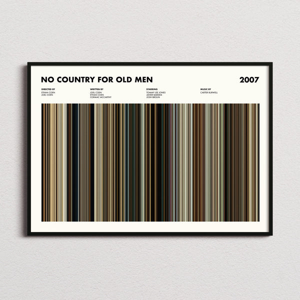 No Country For Old Men Movie Barcode Poster