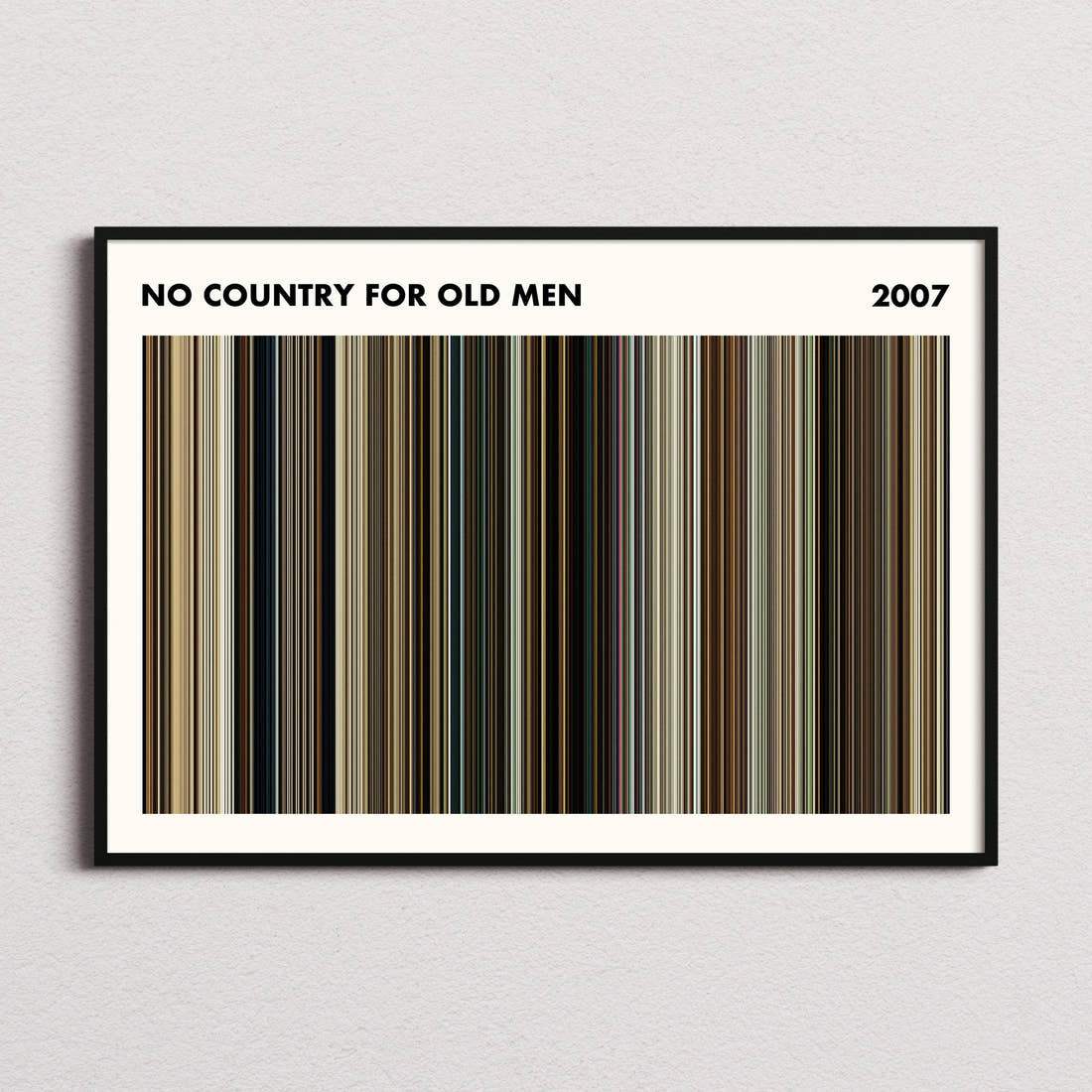 No Country for Old Men Movie Barcode Poster - Simplified