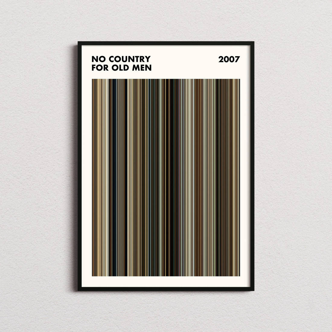 No Country for Old Men Movie Barcode Poster - Simplified