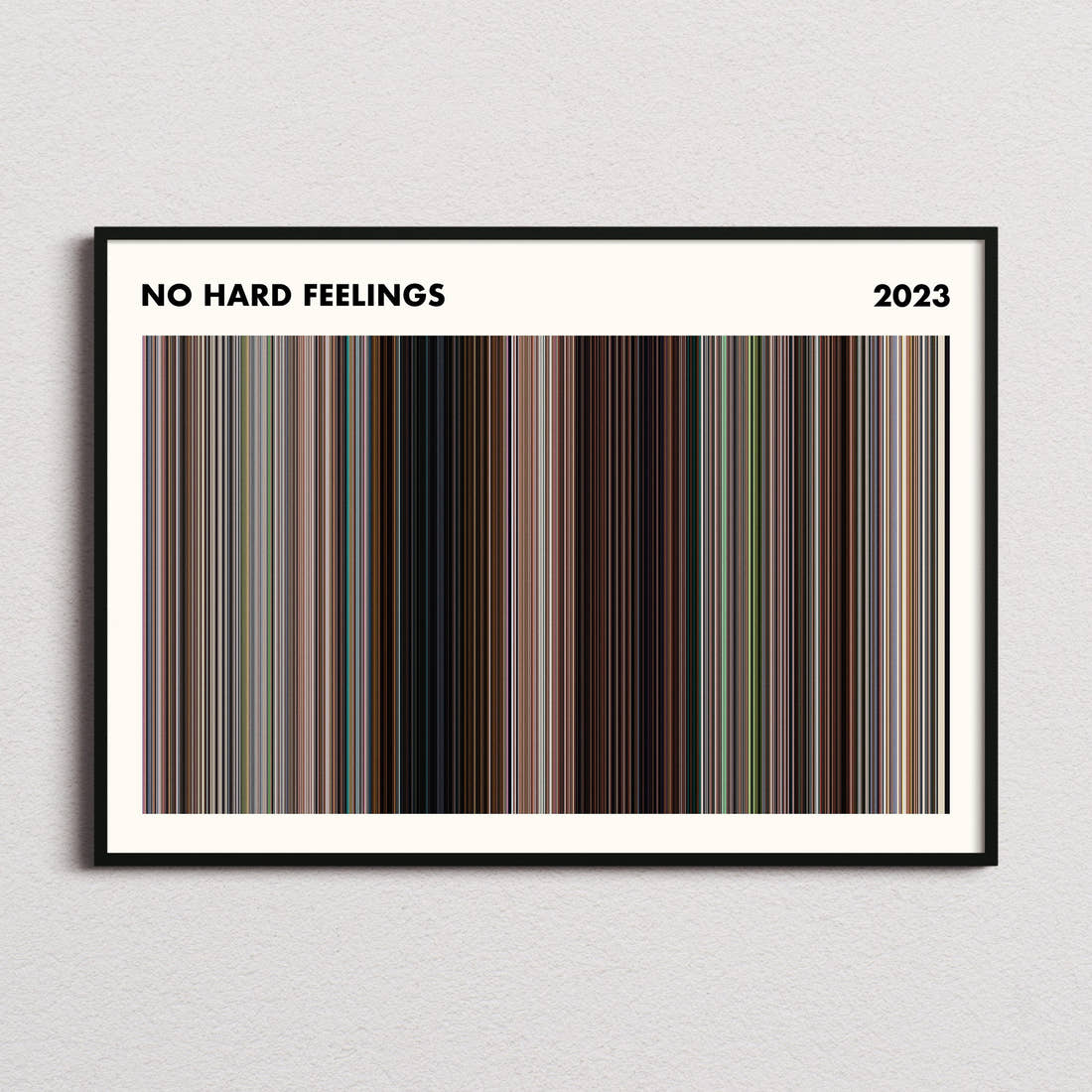 No Hard Feelings Movie Barcode Poster - Simplified