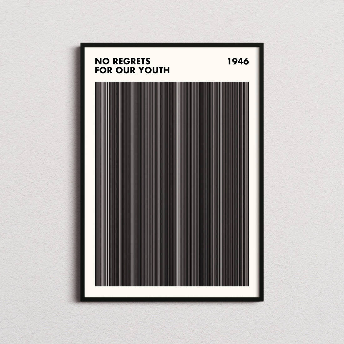 No Regrets for Our Youth Movie Barcode Poster - Simplified