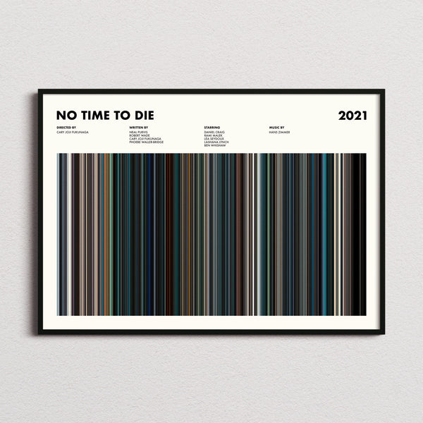 No Time to Die Movie Barcode Poster