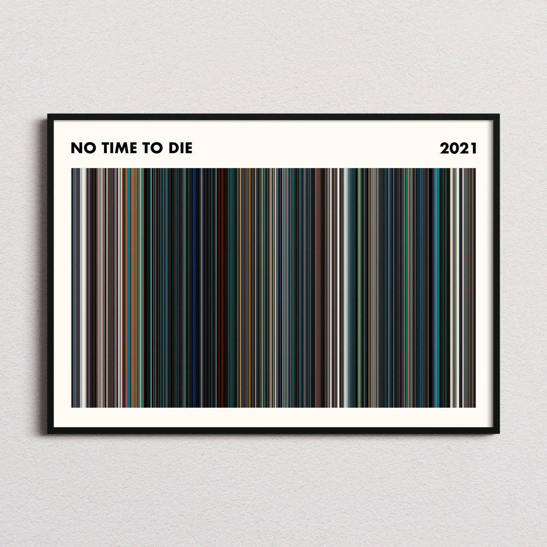 No Time to Die Movie Barcode Poster - Simplified