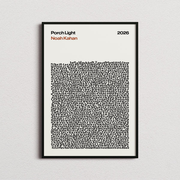 Noah Kahan Porch Light Lyric Print