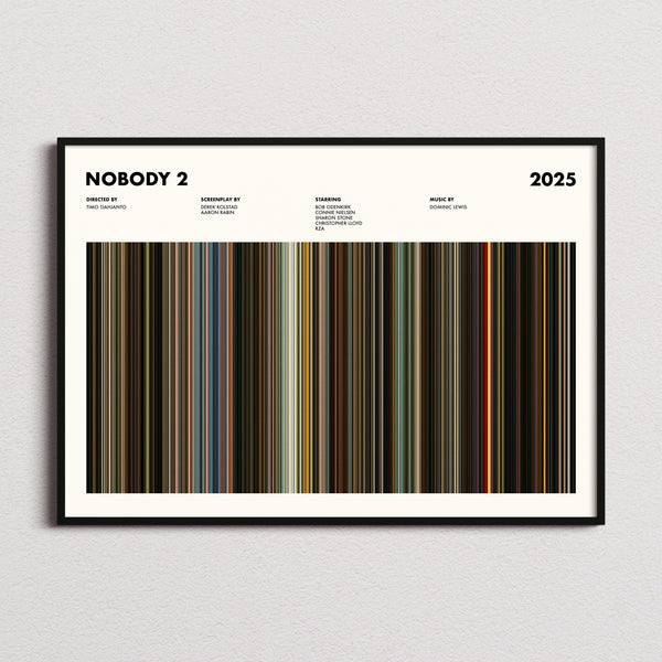 Nobody 2 Movie Barcode Poster