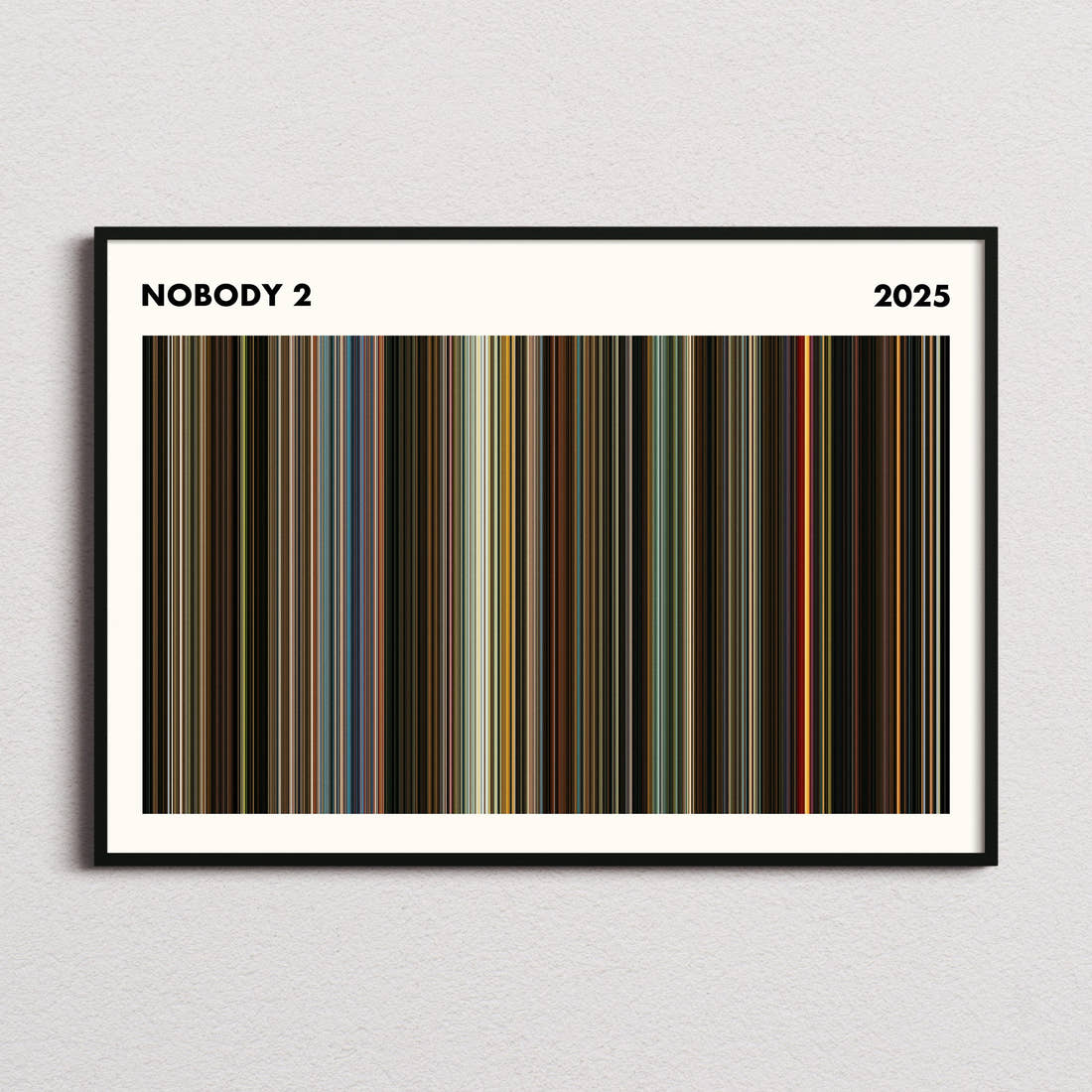 Nobody 2 Movie Barcode Poster - Simplified