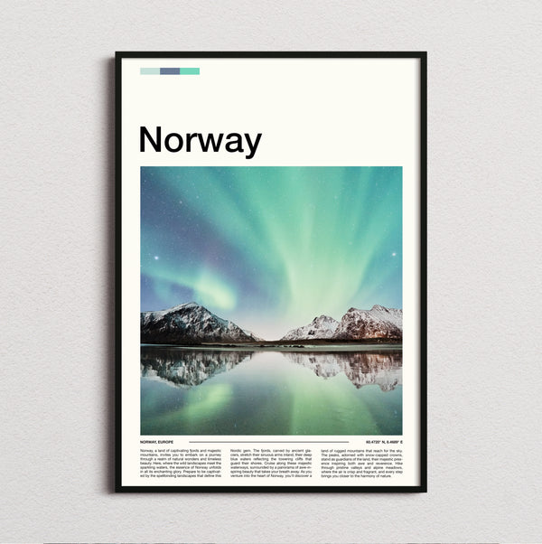 Norway - Northern Lights Reflected - Travel Print