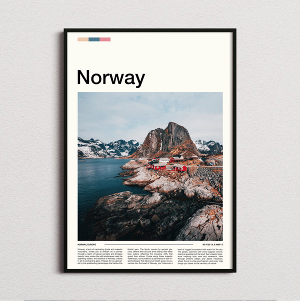 Norway - Red Fishing Cabins - Travel Print