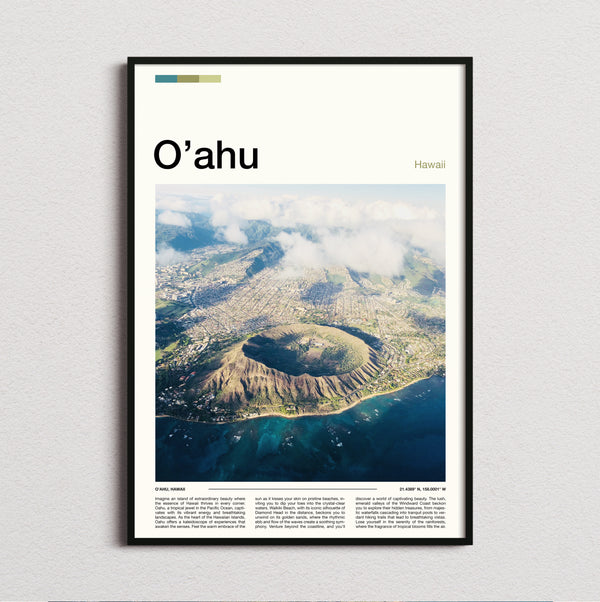 Oahu - Diamond Head Crater - Travel Print