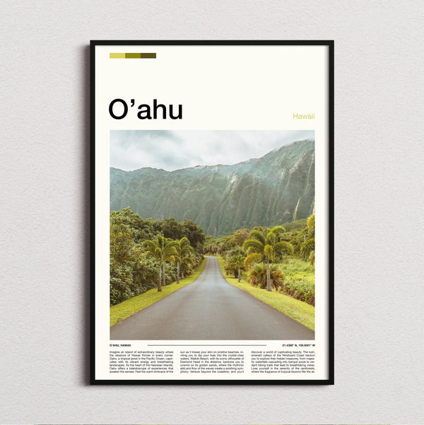 Oahu - Road Through Green Valley - Travel Print